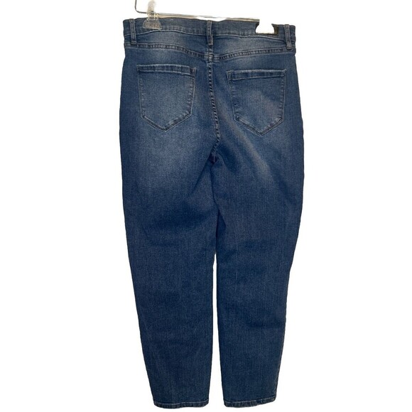 Nicole Miller Nomad Super High Rise Taper Button Fly Distressed Jeans Women’s 8 - Picture 4 of 12